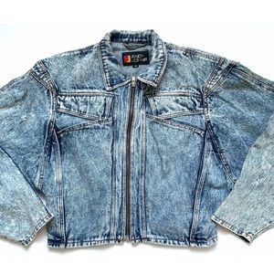 VTG Andy johns | Acid wash denim crop jacket